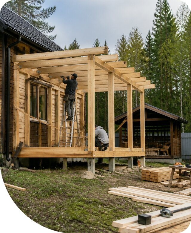 Строительство пристроек и построек на участке в Иркутске