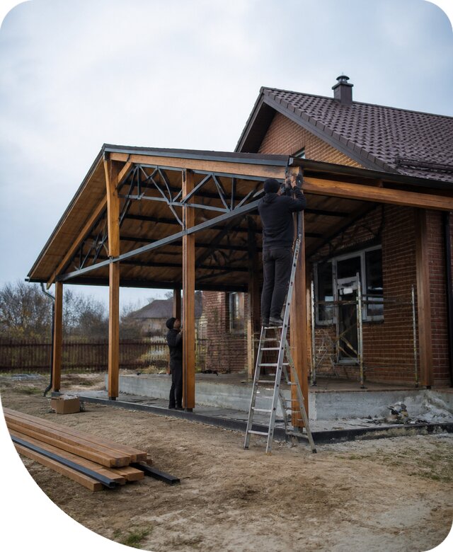 Пристройка навеса к дому и участку в Иркутске под ключ