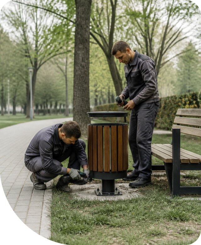 Изготовление и установка парковых урн для благоустройства в Иркутске